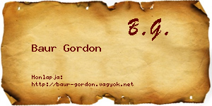 Baur Gordon névjegykártya